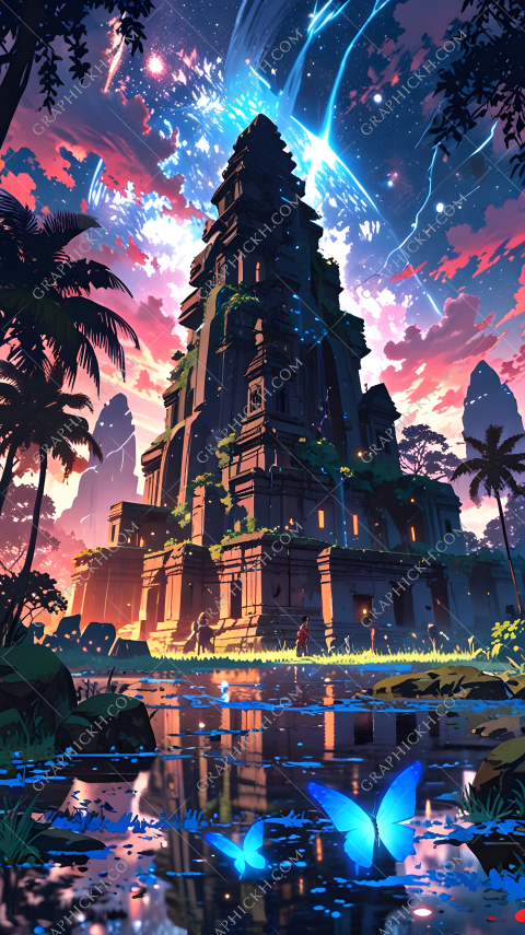 Anime Viral anime nature wallpaper with angkor wat temple in 4 1