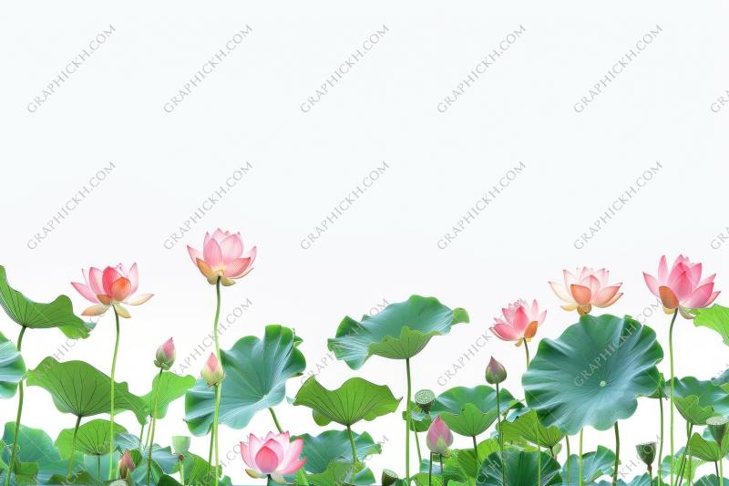 Serene lotus flowers bloom